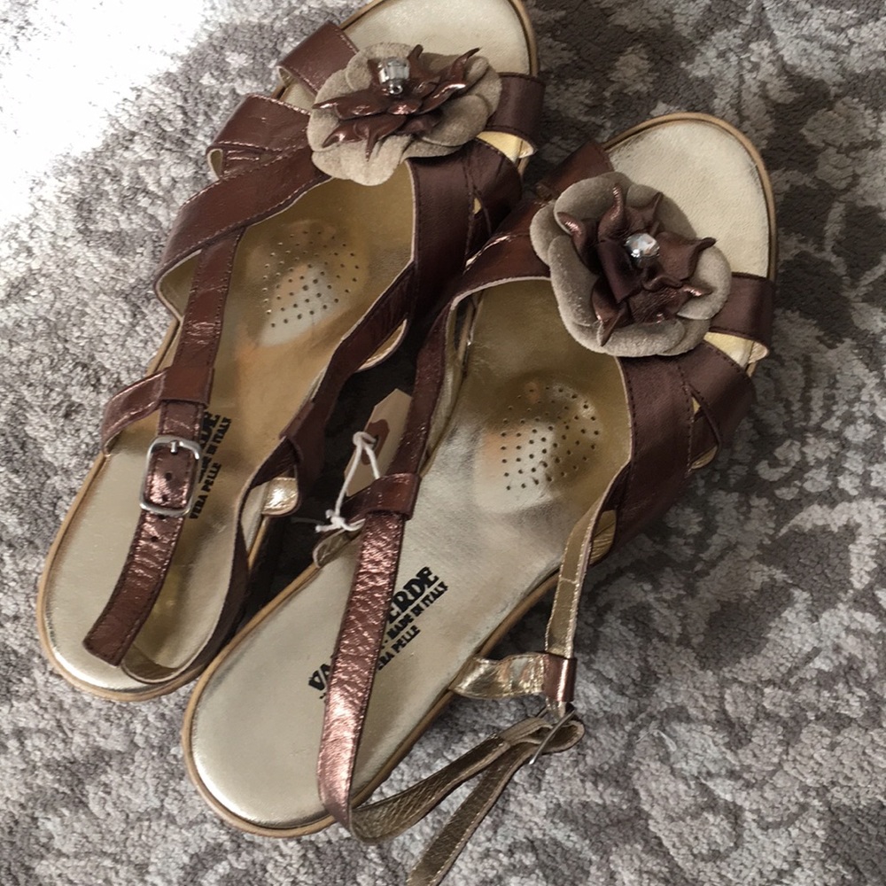 Valleverde Bronze Leather Sandals View 6